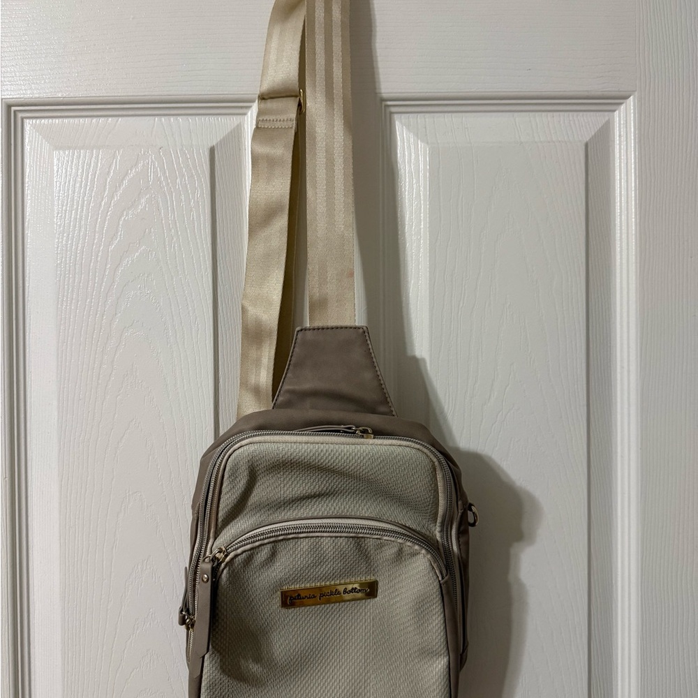 Petunia Pickle Bottom Cream and Brown Shoulder Bag